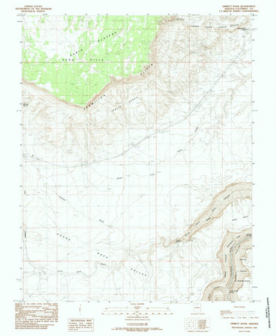 United States Geological Survey Emmett Wash, AZ (1985, 24000-Scale) digital map