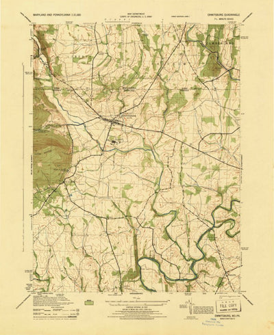 United States Geological Survey Emmitsburg, MD-PA (1945, 31680-Scale) digital map