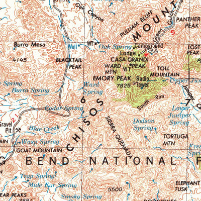 United States Geological Survey Emory Peak, TX (1959, 250000-Scale) digital map