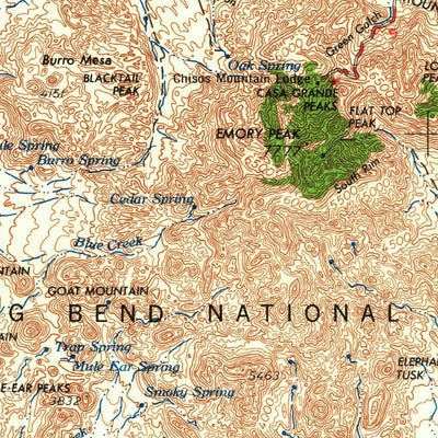 United States Geological Survey Emory Peak, TX (1965, 250000-Scale) digital map