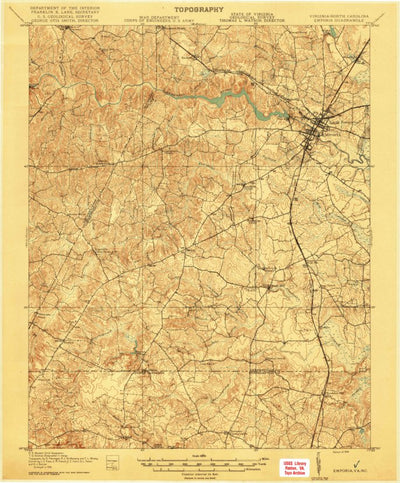 United States Geological Survey Emporia, VA-NC (1919, 62500-Scale) digital map
