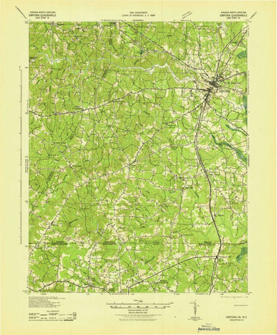 United States Geological Survey Emporia, VA-NC (1942, 62500-Scale) digital map
