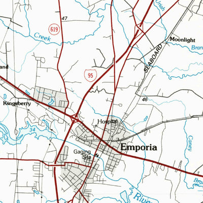 United States Geological Survey Emporia, VA-NC (1984, 100000-Scale) digital map