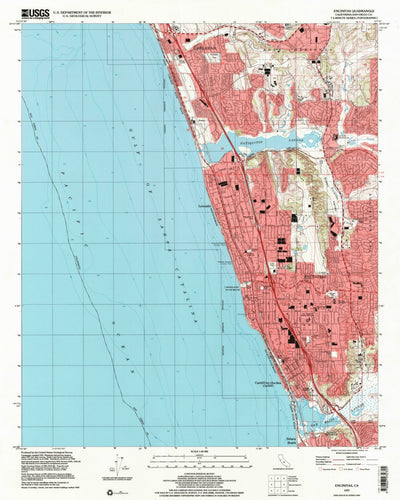United States Geological Survey Encinitas, CA (1997, 24000-Scale) digital map