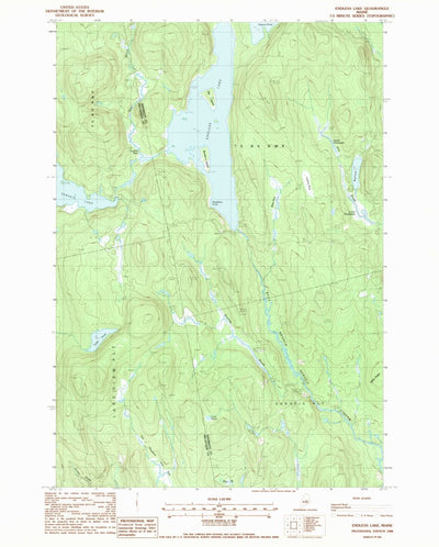 United States Geological Survey Endless Lake, ME (1988, 24000-Scale) digital map