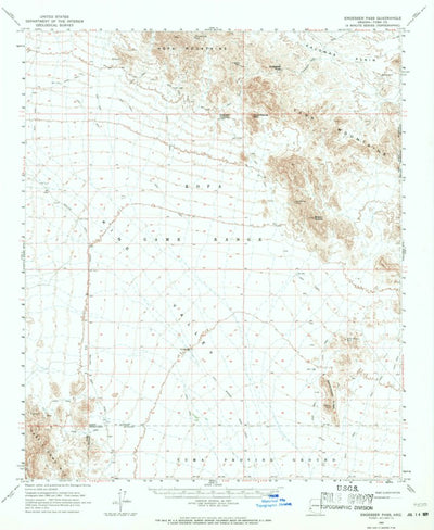 United States Geological Survey Engesser Pass, AZ (1965, 62500-Scale) digital map