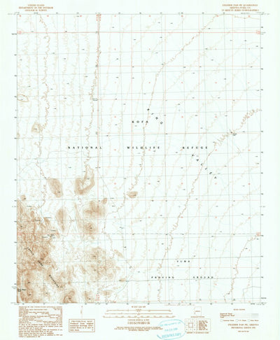 United States Geological Survey Engesser Pass SW, AZ (1990, 24000-Scale) digital map