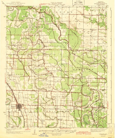 United States Geological Survey England, AR (1943, 62500-Scale) digital map