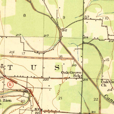 United States Geological Survey England, AR (1943, 62500-Scale) digital map
