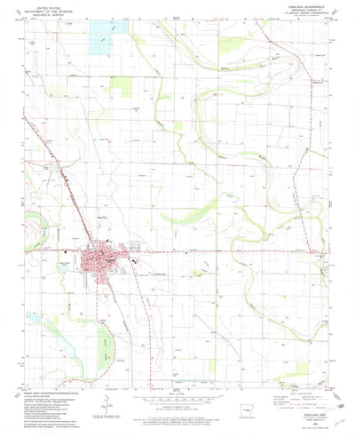 United States Geological Survey England, AR (1982, 24000-Scale) digital map