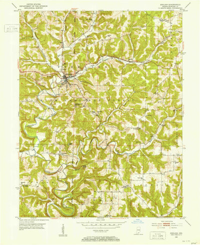 United States Geological Survey English, IN (1950, 24000-Scale) digital map