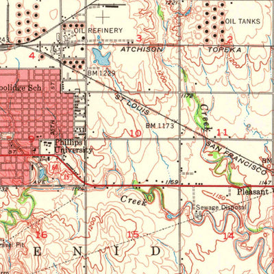 United States Geological Survey Enid, OK (1956, 62500-Scale) digital map