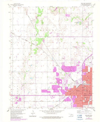 United States Geological Survey Enid West, OK (1955, 24000-Scale) digital map