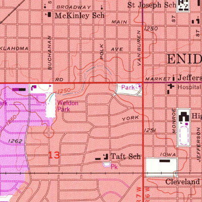 United States Geological Survey Enid West, OK (1955, 24000-Scale) digital map