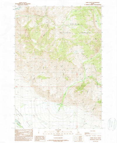 United States Geological Survey Ennis Gulch, ID (1989, 24000-Scale) digital map