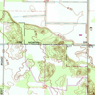 United States Geological Survey Enos, IN (1962, 24000-Scale) digital map