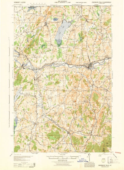 United States Geological Survey Enosburg Falls, VT (1944, 62500-Scale) digital map