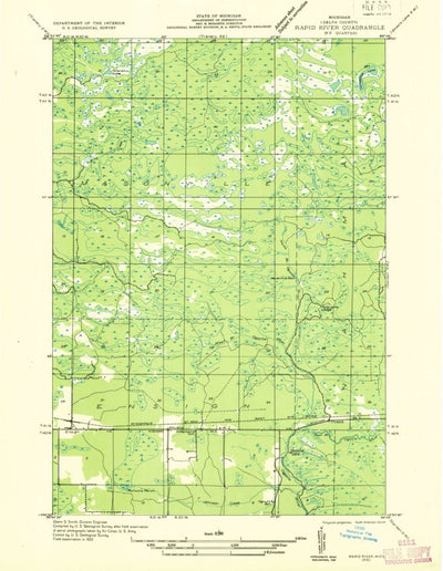 United States Geological Survey Ensign, MI (1932, 31680-Scale) digital map