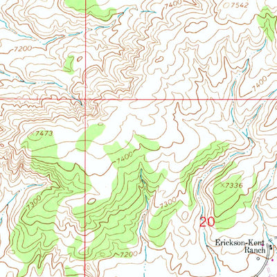 United States Geological Survey Erickson-Kent Ranch, WY (1963, 24000-Scale) digital map