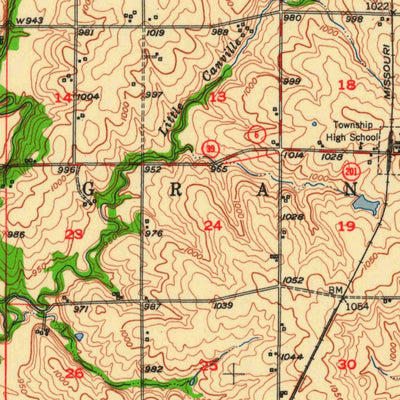 United States Geological Survey Erie, KS (1948, 62500-Scale) digital map