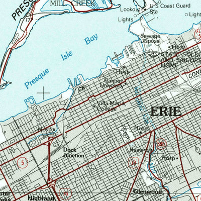 United States Geological Survey Erie, PA-OH (1985, 100000-Scale) digital map