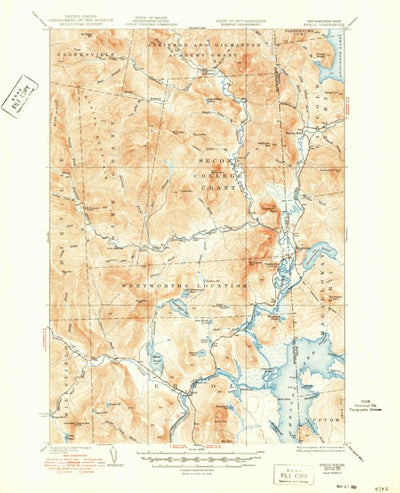 United States Geological Survey Errol, NH-ME (1934, 62500-Scale) digital map