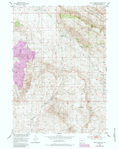 United States Geological Survey Ervay Basin SW, WY (1952, 24000-Scale) digital map