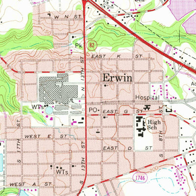 United States Geological Survey Erwin, NC (1973, 24000-Scale) digital map