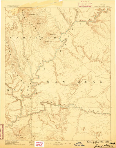 United States Geological Survey Escalante E, UT-AZ (1886, 250000-Scale) digital map