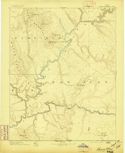 United States Geological Survey Escalante E, UT-AZ (1892, 250000-Scale) digital map