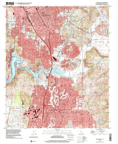 United States Geological Survey Escondido, CA (1996, 24000-Scale) digital map