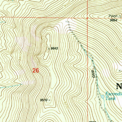 United States Geological Survey Escondido Mountain, NM (1999, 24000-Scale) digital map