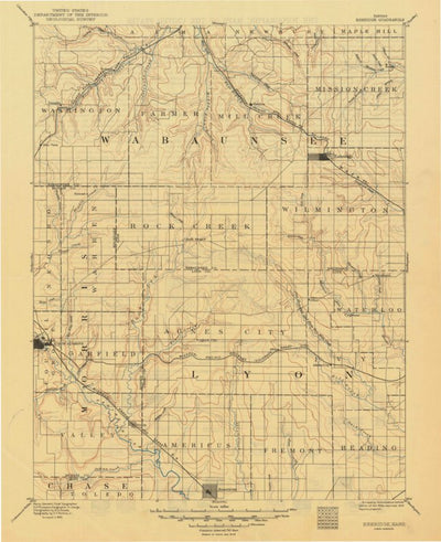 United States Geological Survey Eskridge, KS (1894, 125000-Scale) digital map