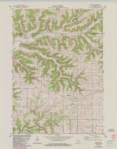 United States Geological Survey Esofea, WI (1983, 24000-Scale) digital map