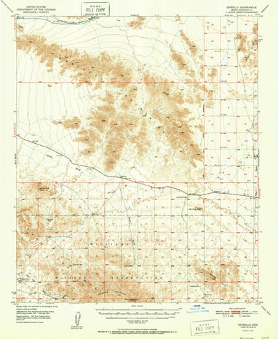 United States Geological Survey Estrella, AZ (1951, 62500-Scale) digital map