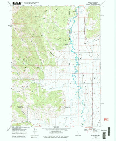 United States Geological Survey Etna, WY-ID (1966, 24000-Scale) digital map