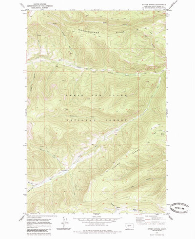 United States Geological Survey Ettien Spring, MT (1970, 24000-Scale) digital map