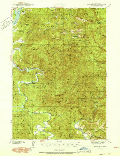United States Geological Survey Euchre Mountain, OR (1942, 62500-Scale) digital map
