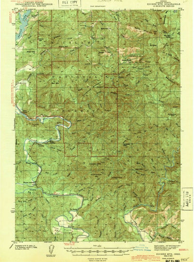 United States Geological Survey Euchre Mountain, OR (1943, 62500-Scale) digital map
