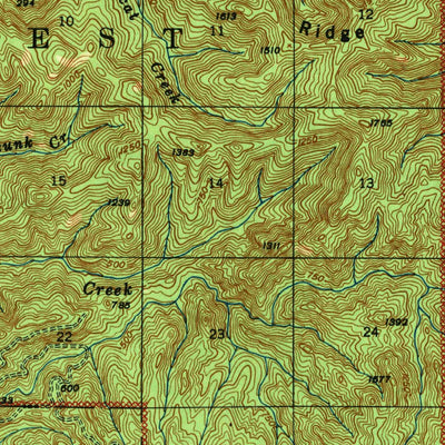 United States Geological Survey Euchre Mountain, OR (1943, 62500-Scale) digital map