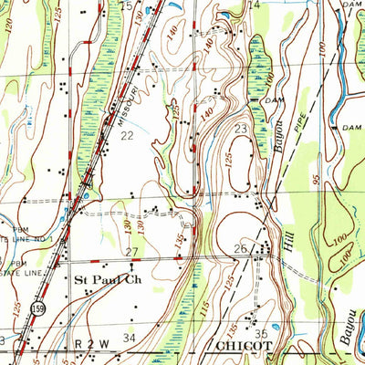 United States Geological Survey Eudora, AR-LA (1957, 62500-Scale) digital map