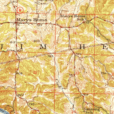 United States Geological Survey Eugene, MO (1951, 62500-Scale) digital map