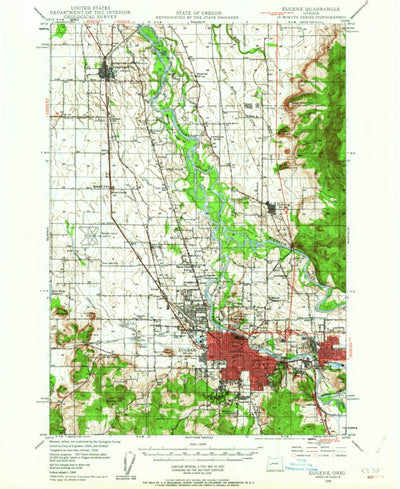 United States Geological Survey Eugene, OR (1946, 62500-Scale) digital map