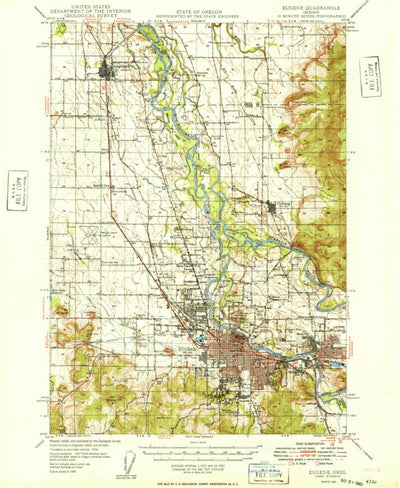 United States Geological Survey Eugene, OR (1949, 62500-Scale) digital map