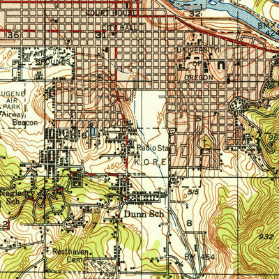 United States Geological Survey Eugene, OR (1949, 62500-Scale) digital map