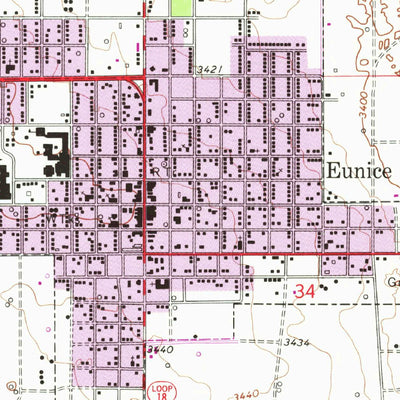United States Geological Survey Eunice, NM (1969, 24000-Scale) digital map