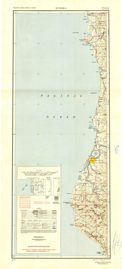 United States Geological Survey Eureka, CA-OR (1949, 250000-Scale) digital map