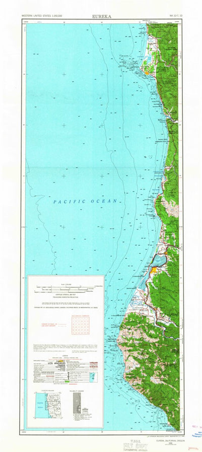 United States Geological Survey Eureka, CA-OR (1958, 250000-Scale) digital map