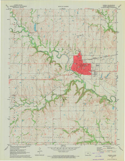United States Geological Survey Eureka, KS (1971, 24000-Scale) digital map