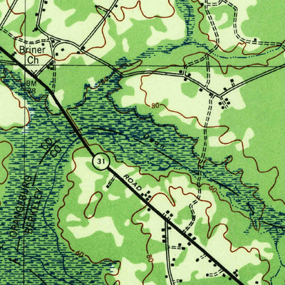 United States Geological Survey Eutawville, SC (1943, 62500-Scale) digital map